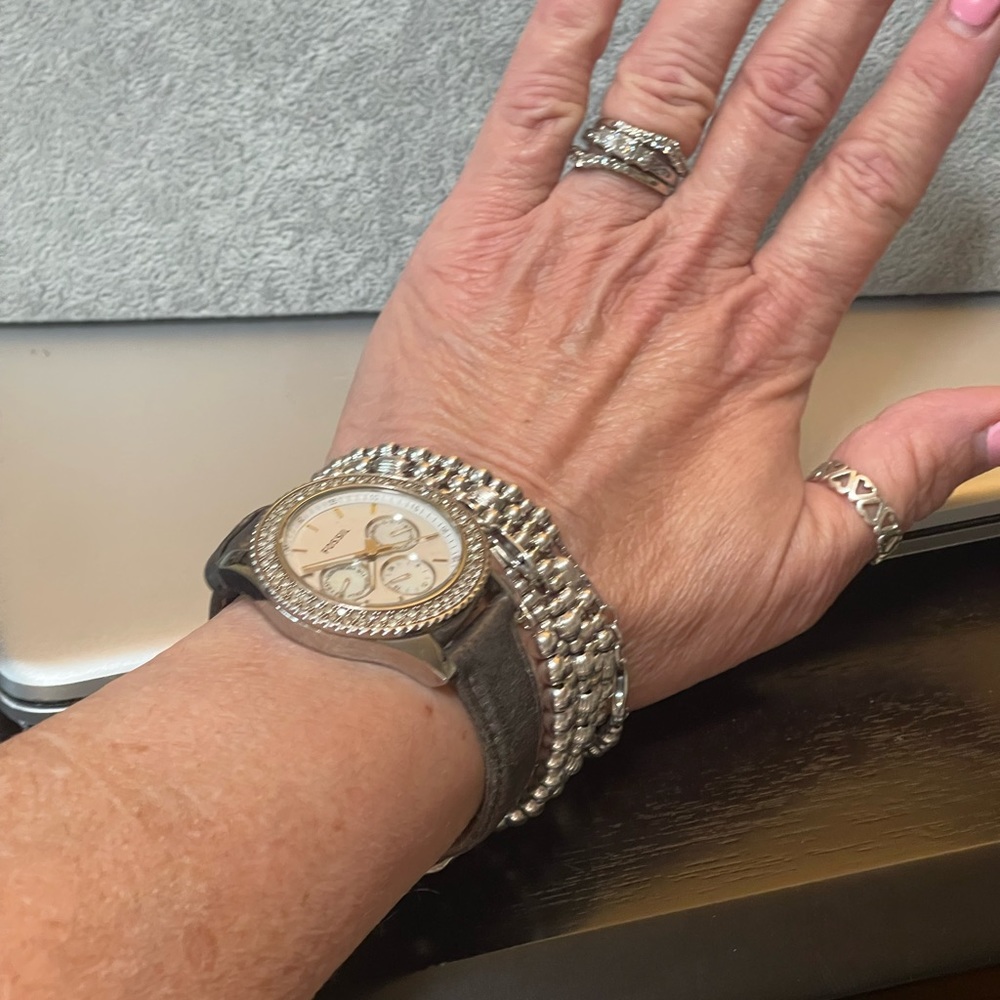 Fossil Crystal Bling Chronograph Watch - Picture 12 of 13